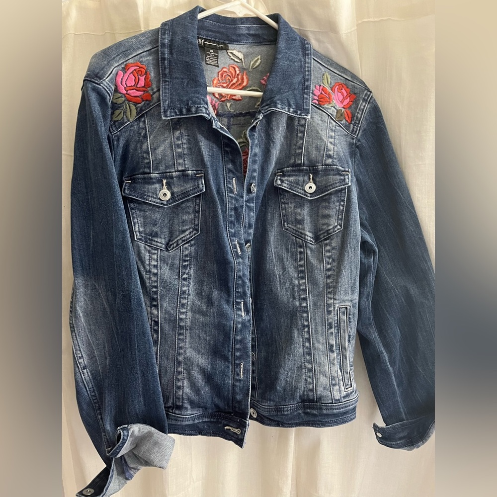 INC International Concepts Embroidered Jean Jacket